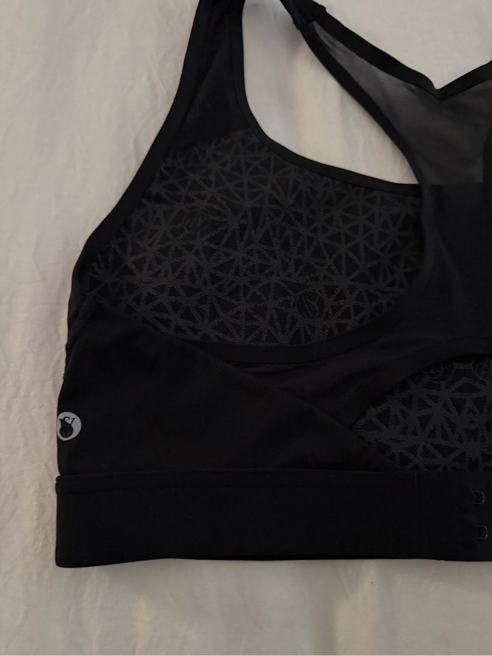 Victoria's Secret Black Racerback Sports Bra with Mesh Back - Picture 3 of 7